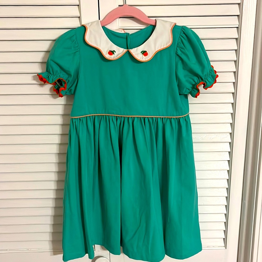 Green Dress with Pumpkins